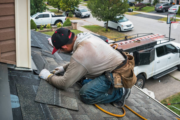 Professional Roofing technician working in Hooppole, IL